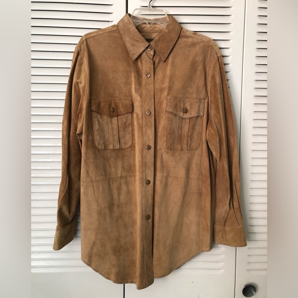 Real Suede Shirt / Jacket in a Beautiful Tan Brown